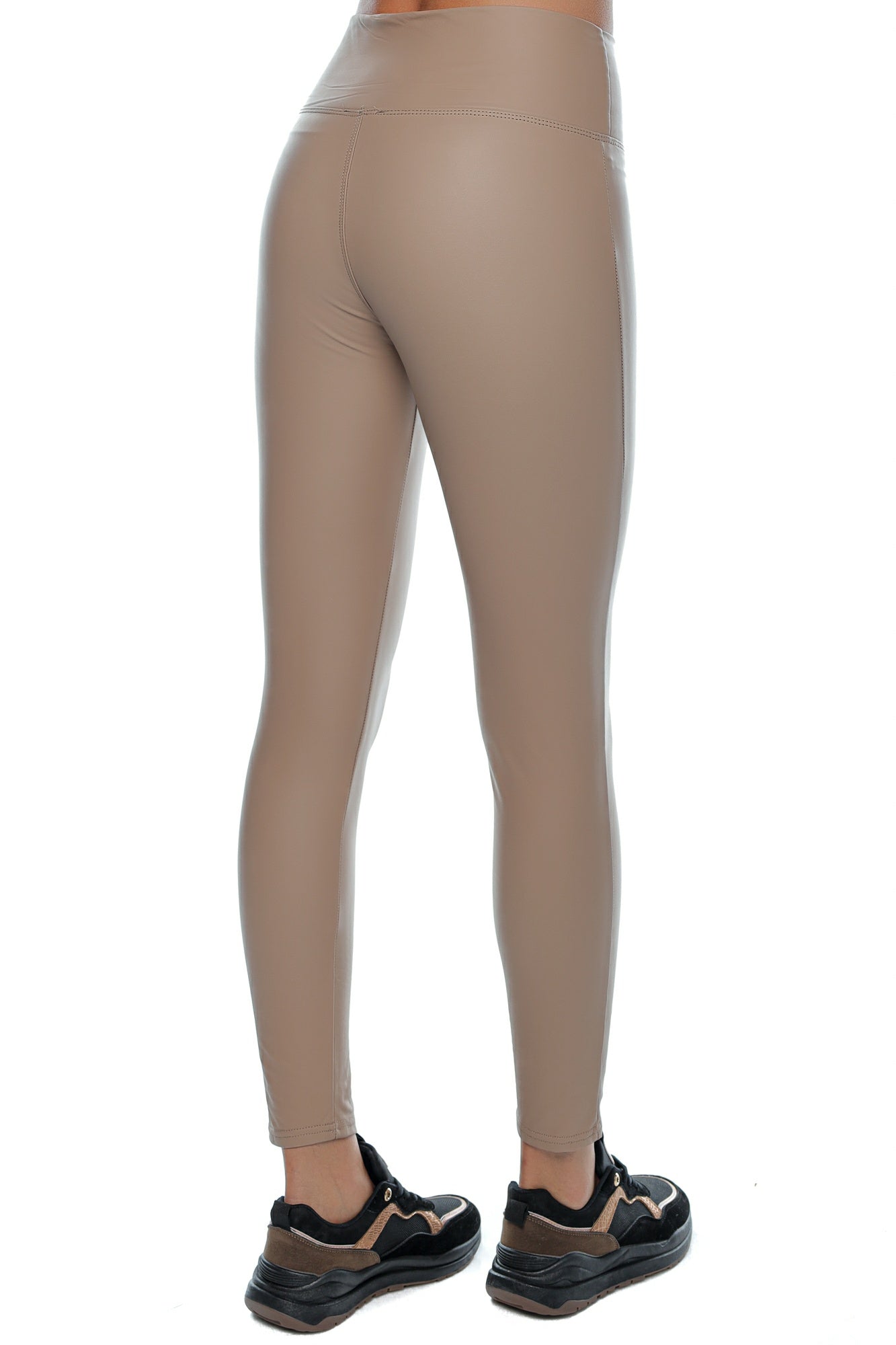 Pantaloni colant piele eco banta lata