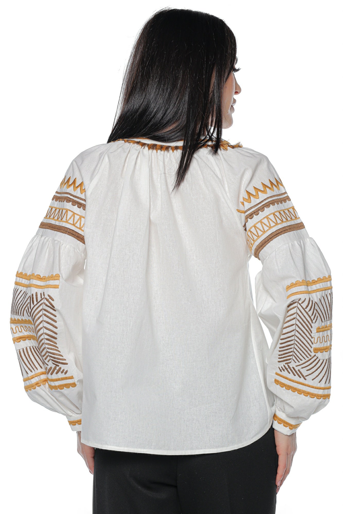 Bluza tip jacheta  ie broderie mustar
