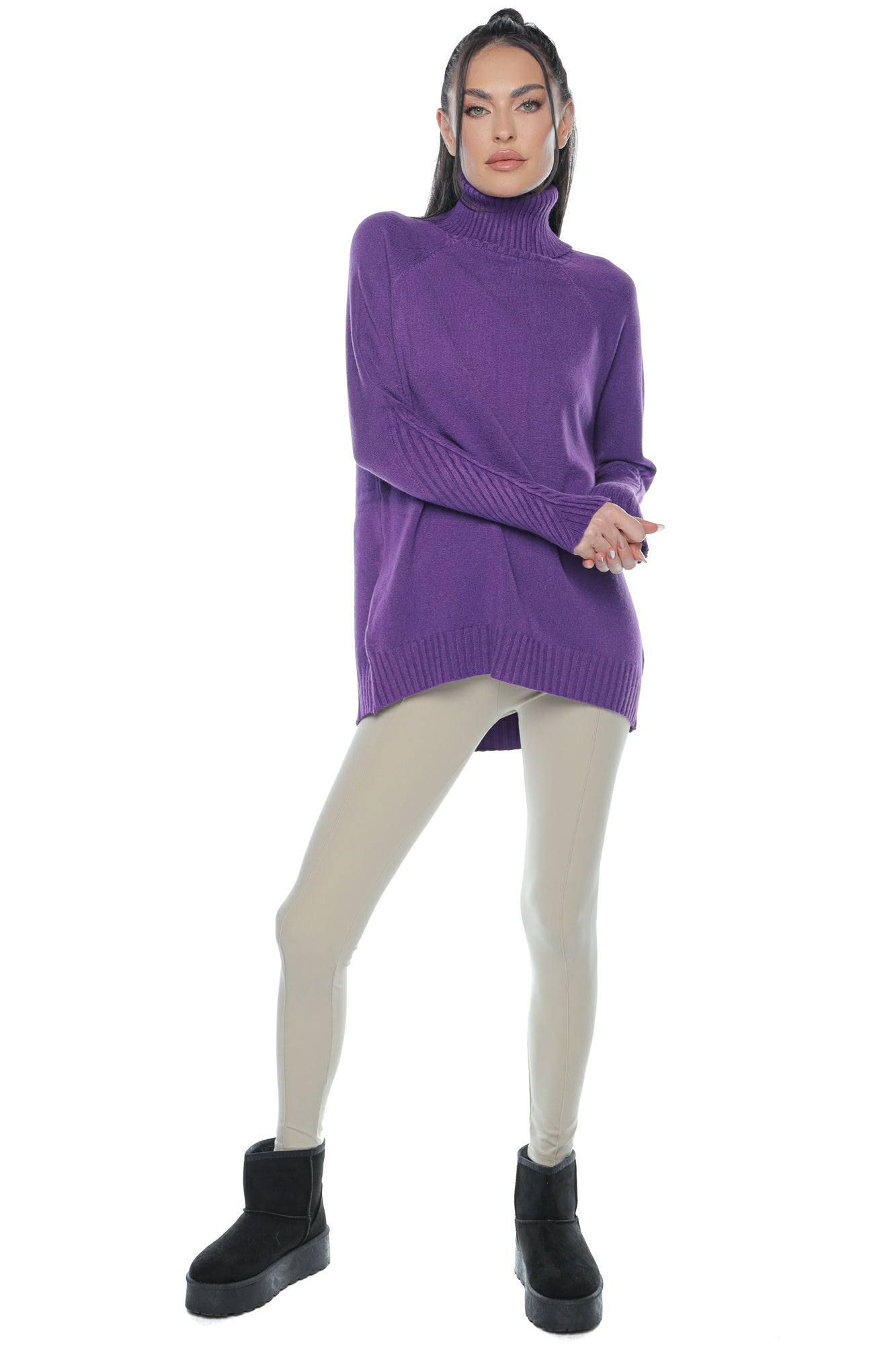 Pantaloni dama tip colant dunga picior