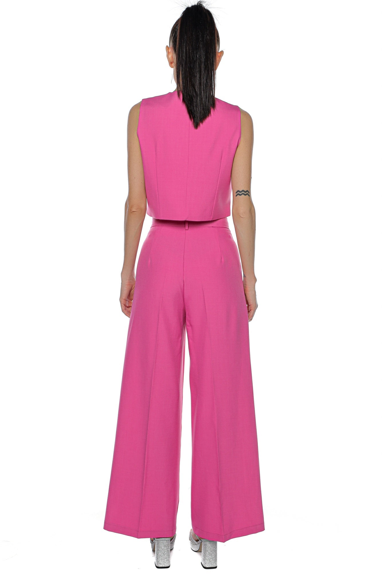 Compleu pantalon wide leg vesta 3 brose floare