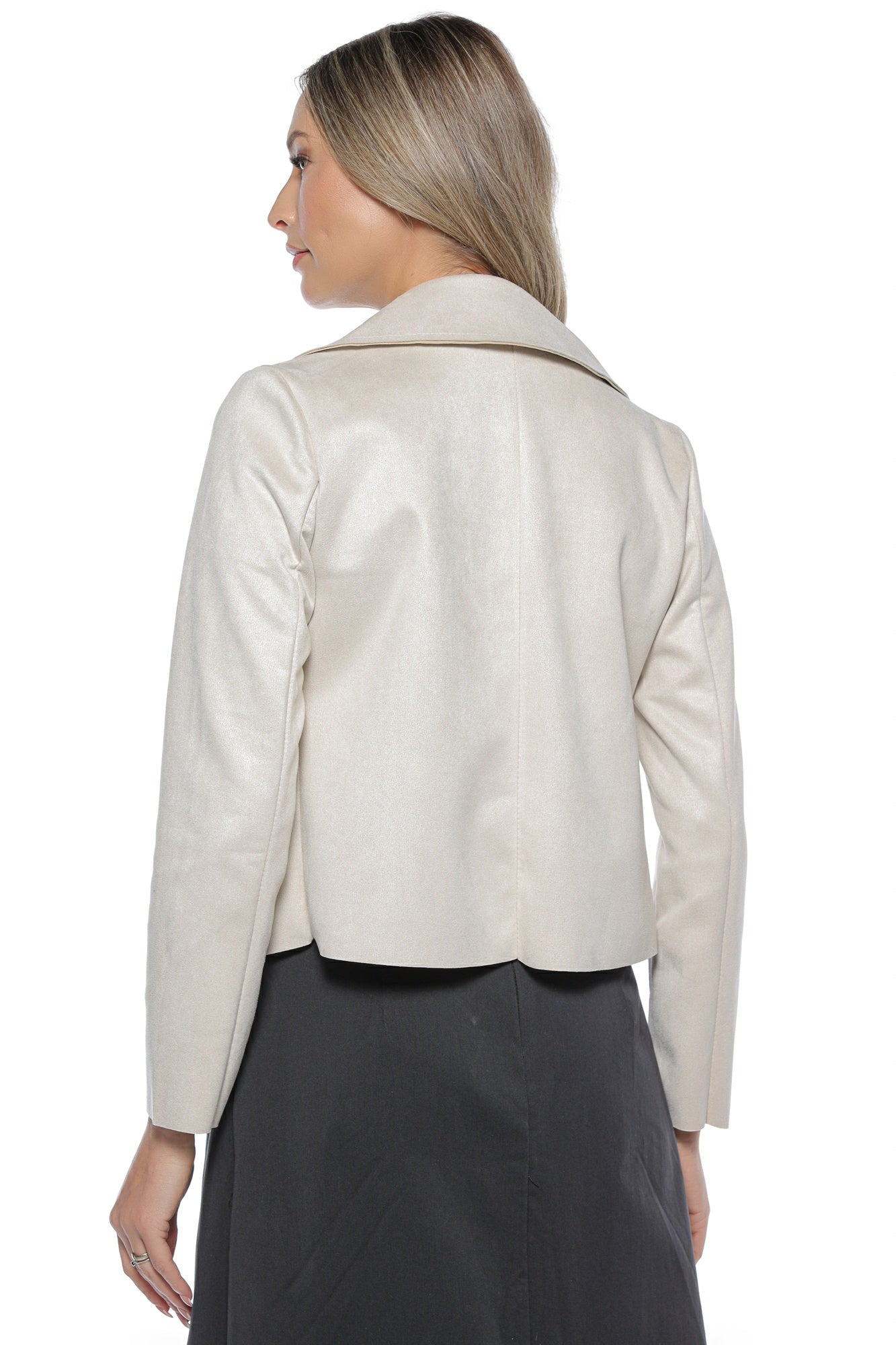 Jacheta dama aspect piele intoarsa