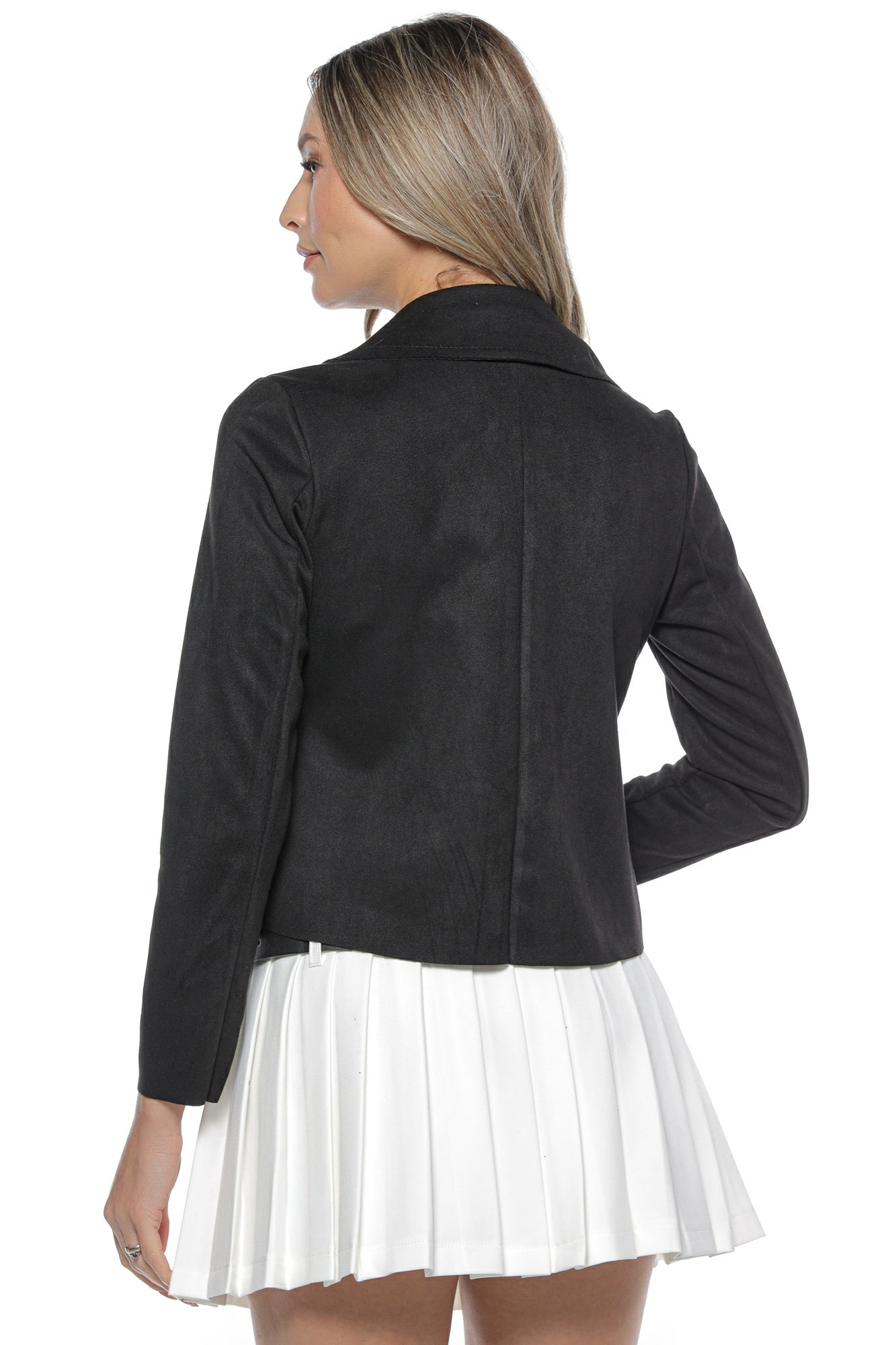 Jacheta dama aspect piele intoarsa