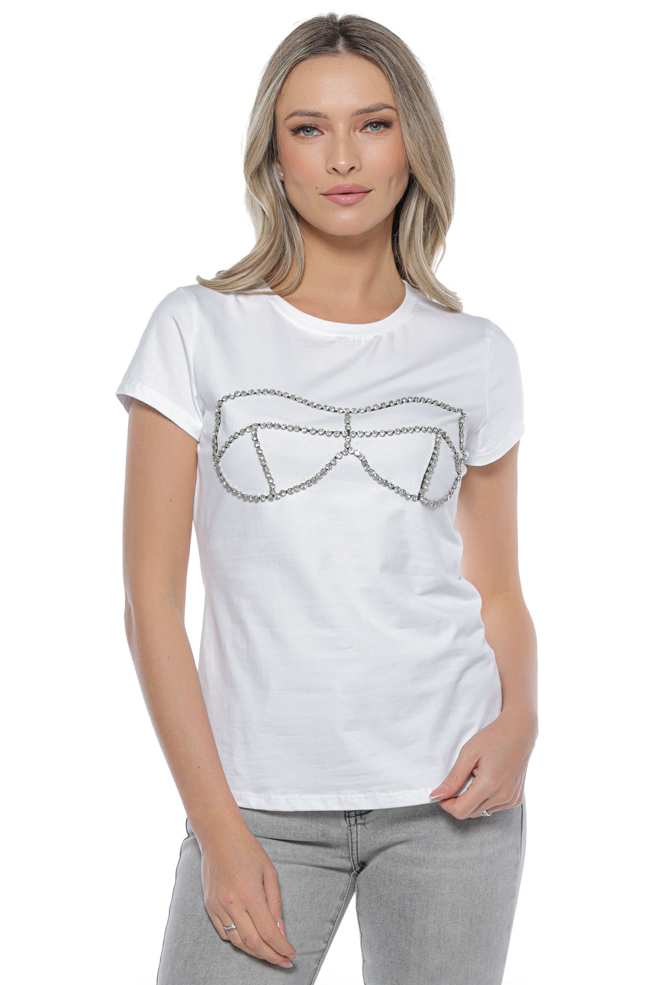 Tricou dama contur sutien stras