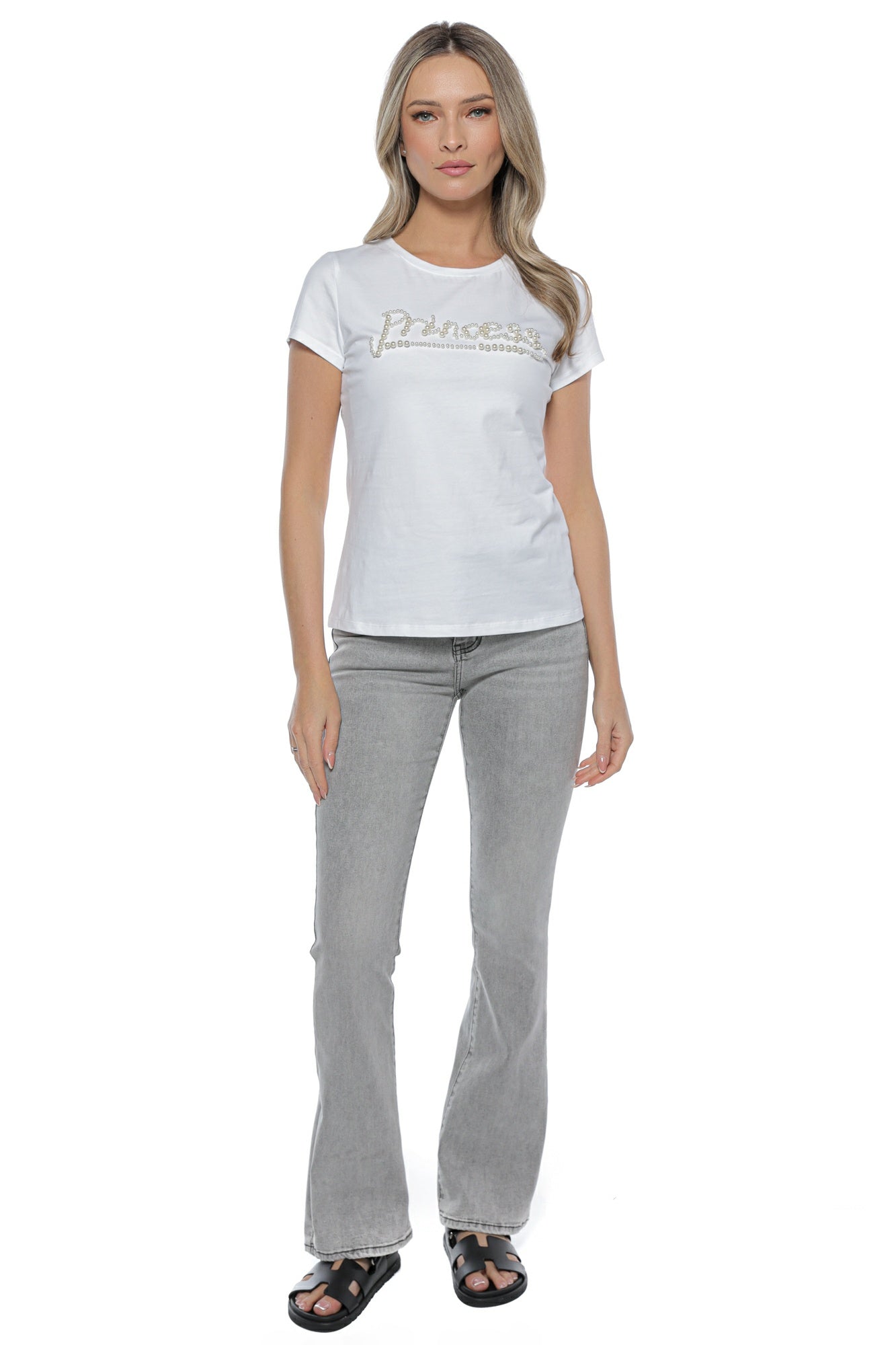 Tricou scris Princess din perle