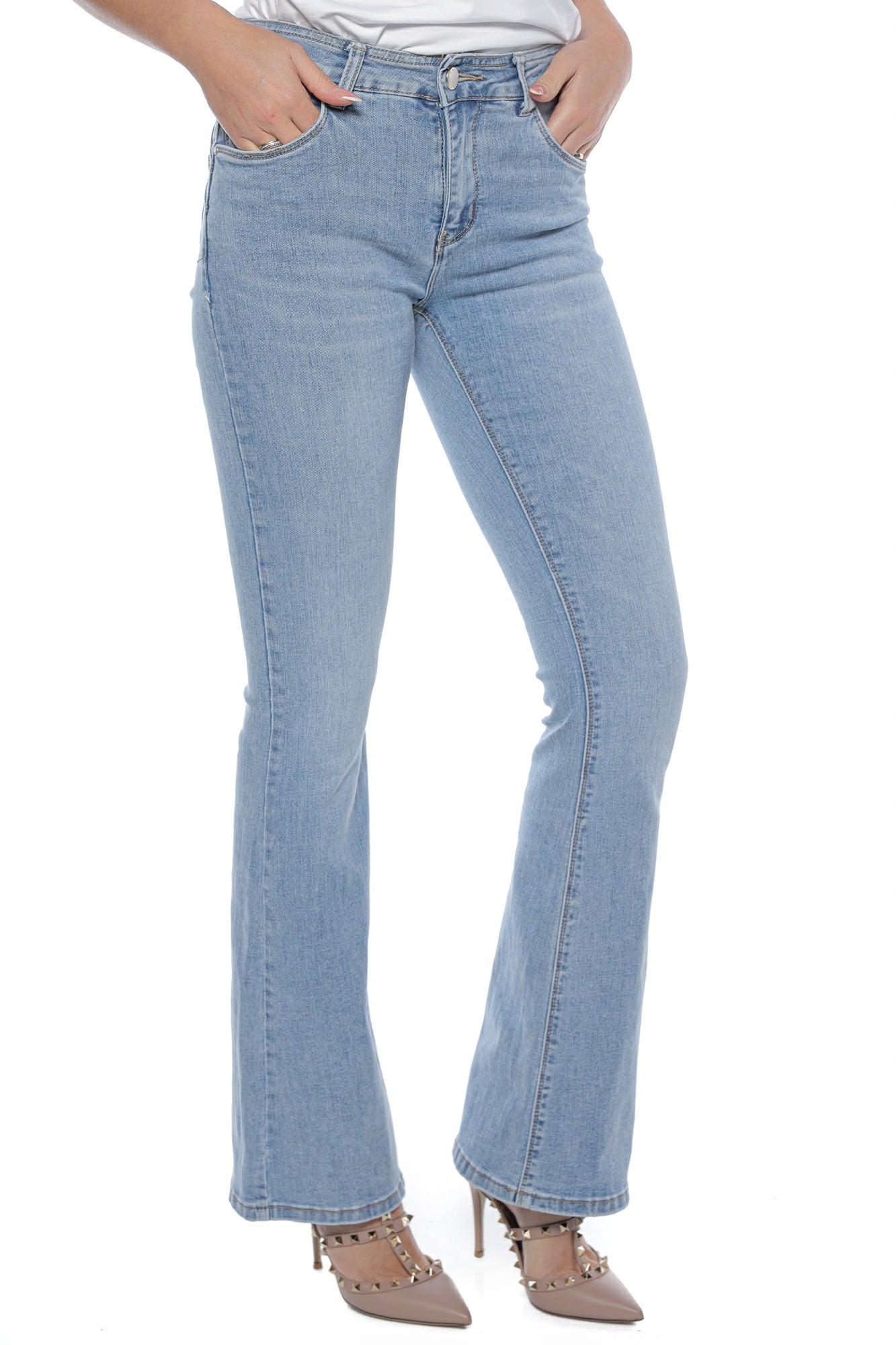 Jeans evazat push up talie medie