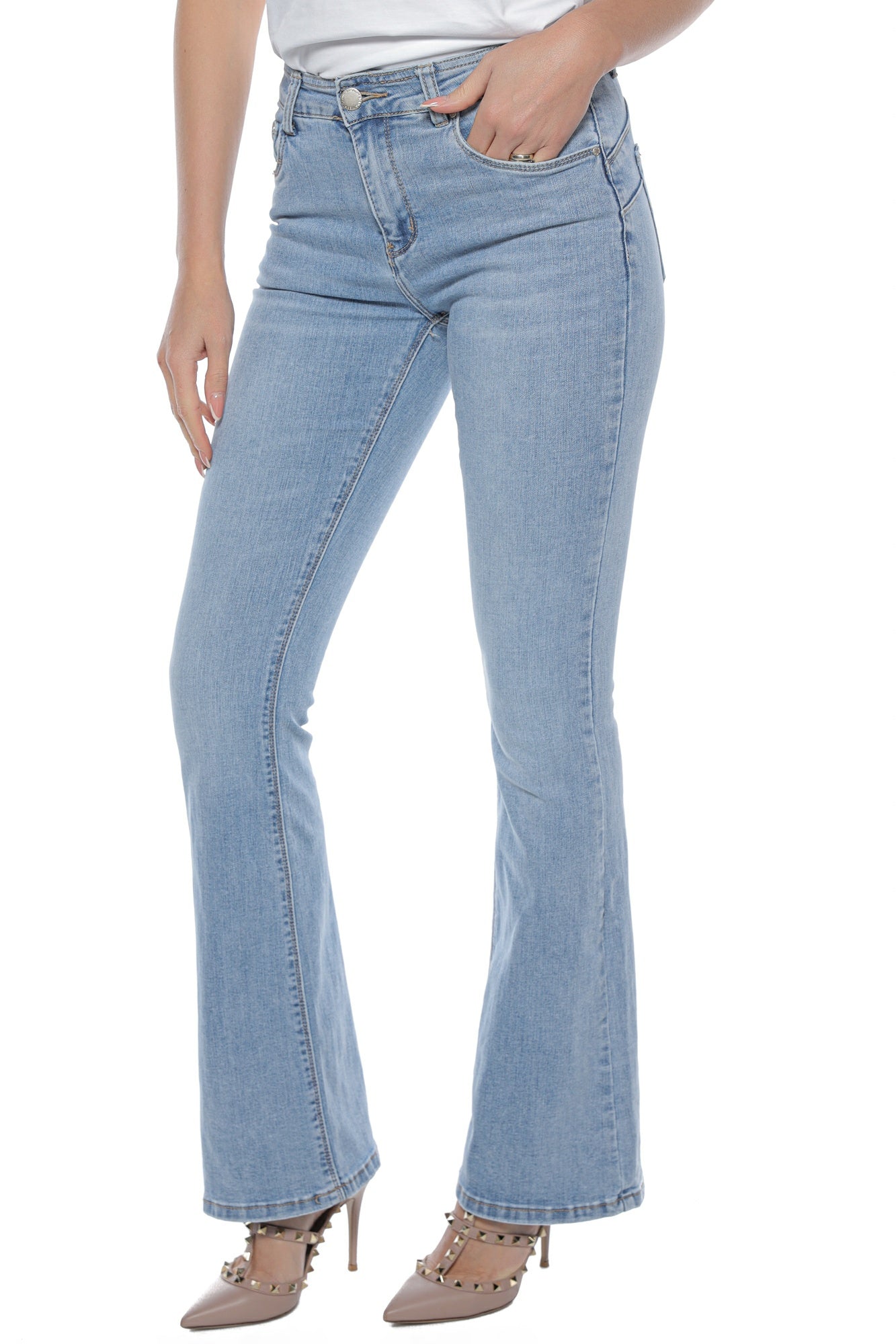 Jeans evazat push up talie medie