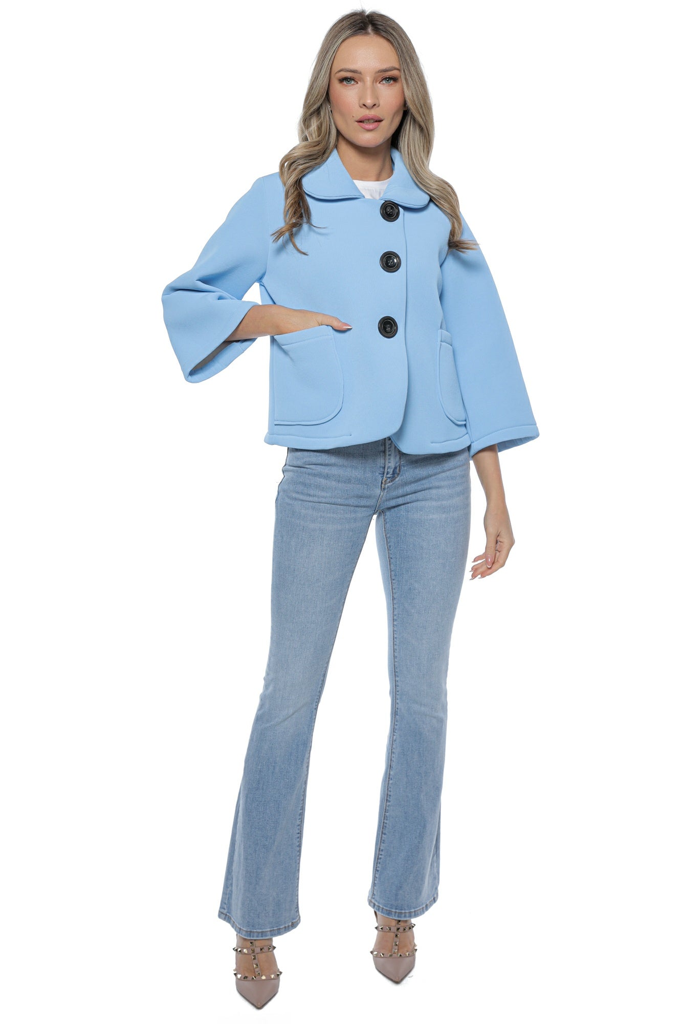 Jeans evazat push up talie medie