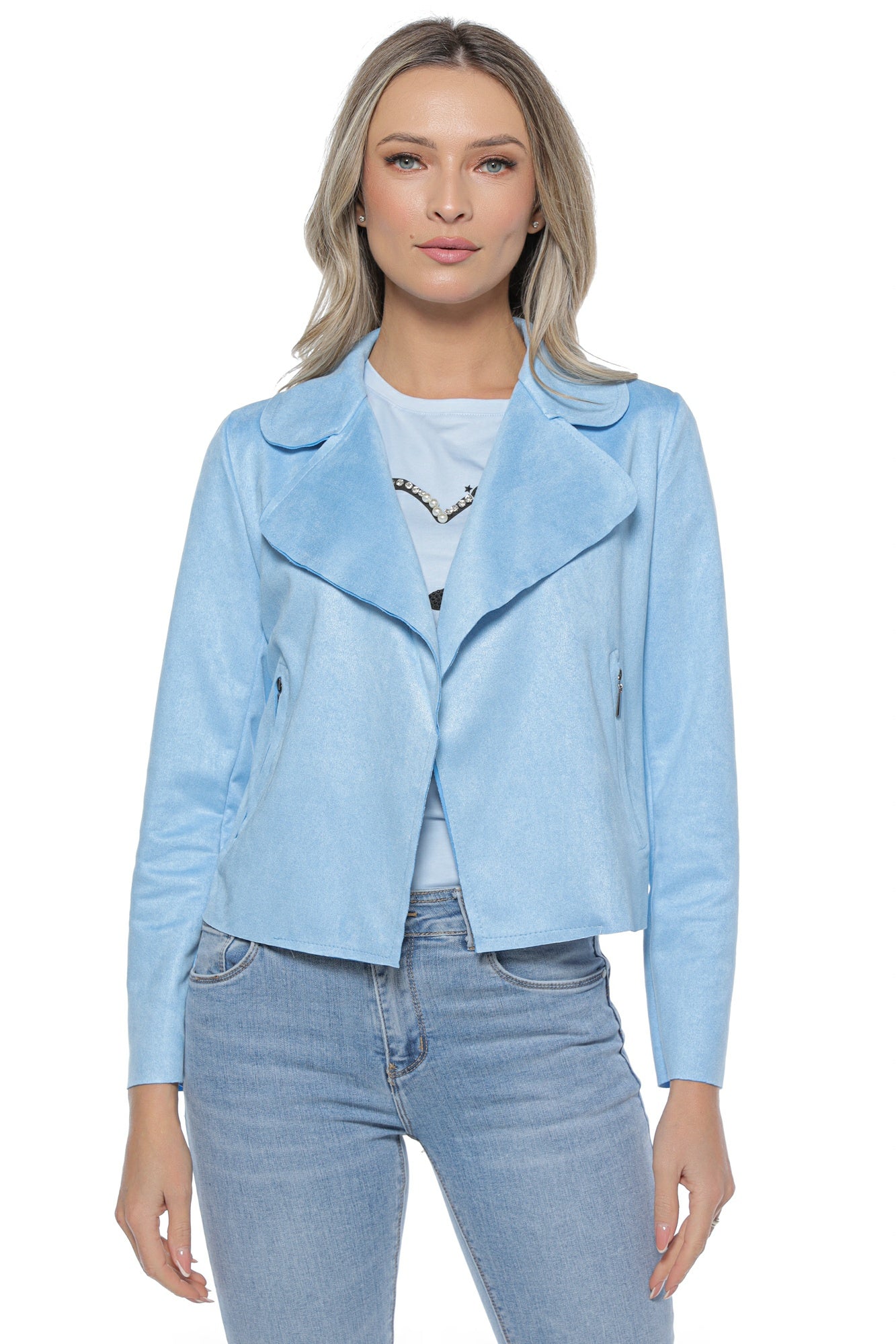 Jacheta dama aspect piele intoarsa