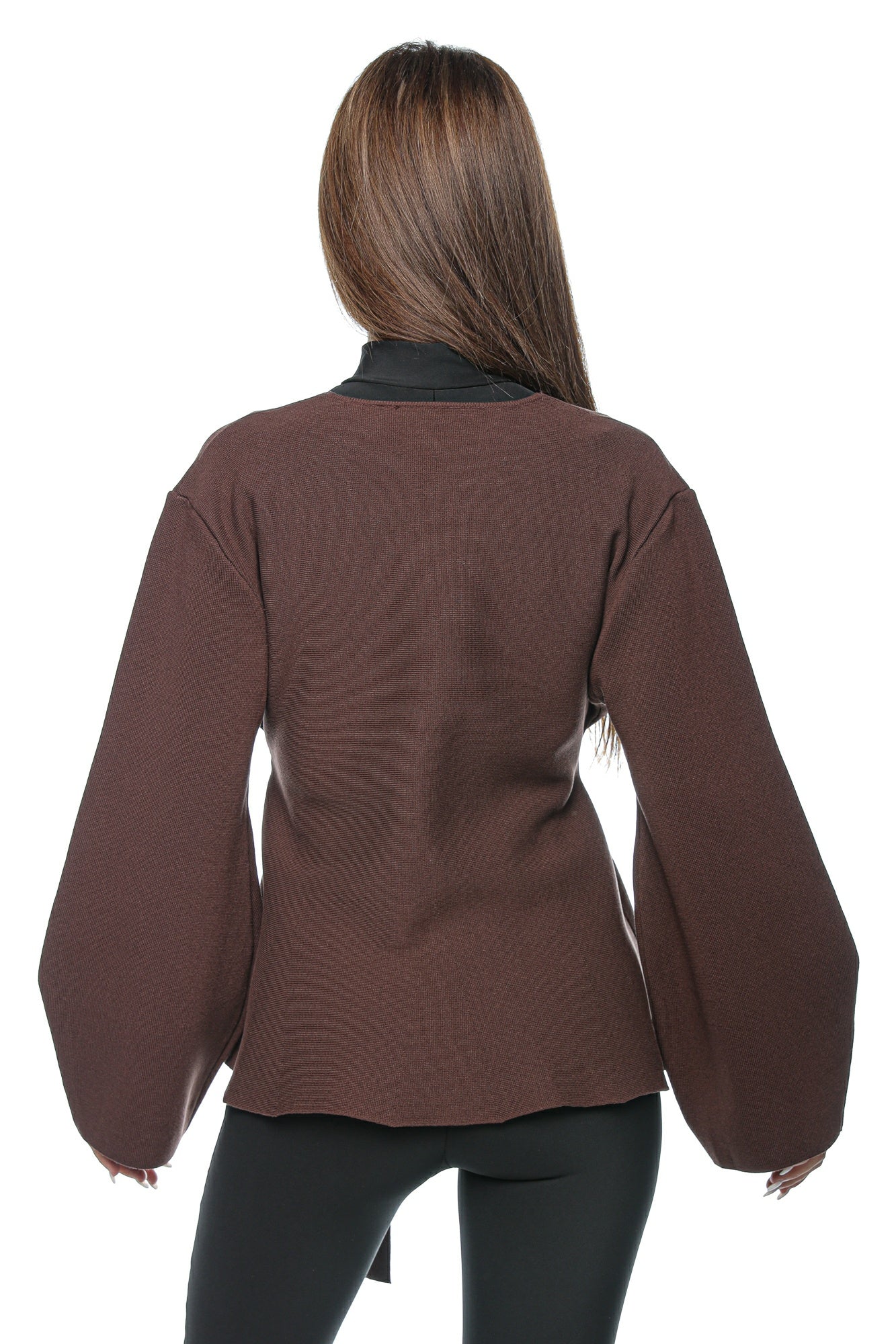 Jacheta dama tricot petrecuta cordon