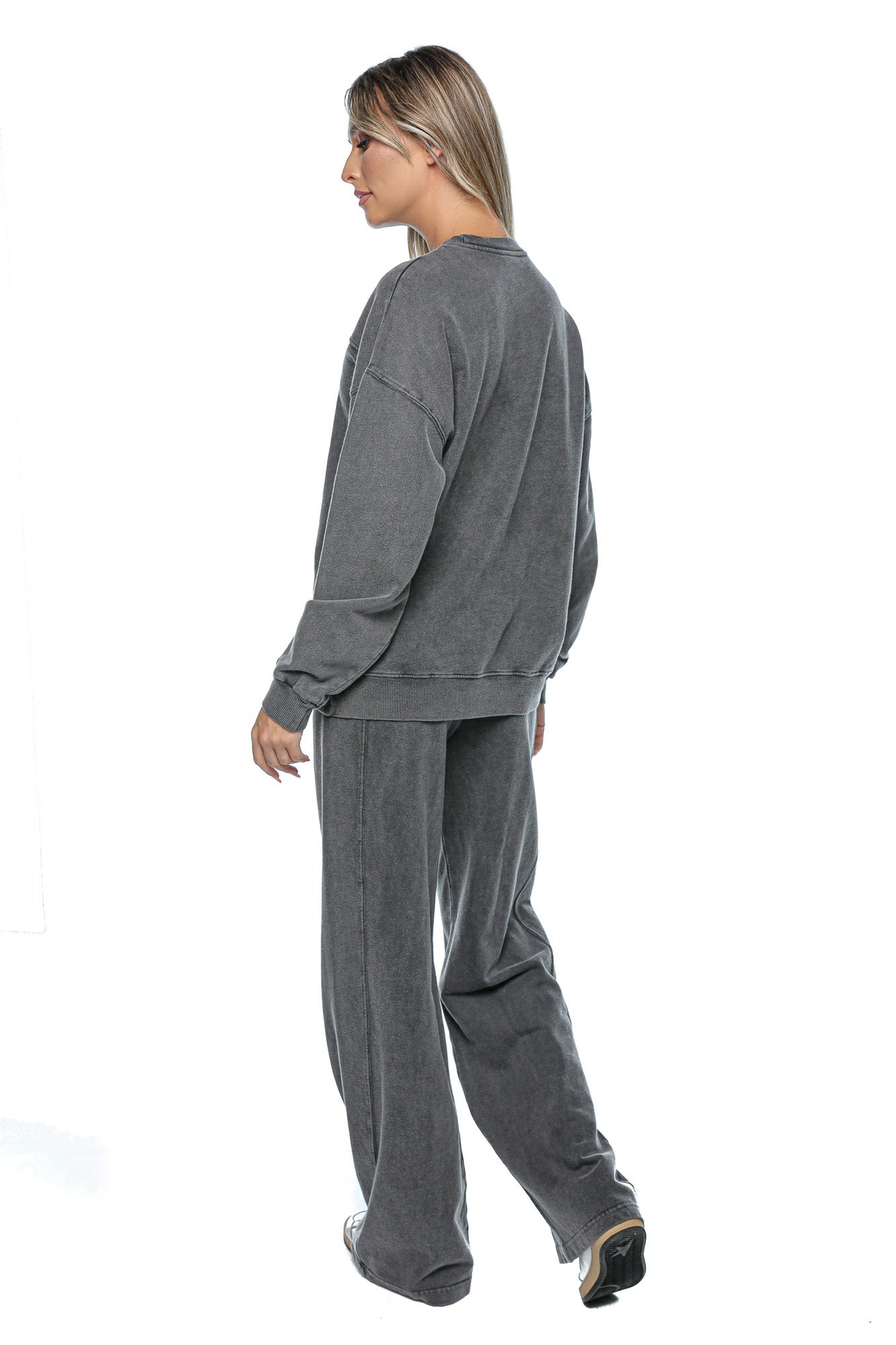 Compleu dama casual cu bluza lejera si pantaloni largi