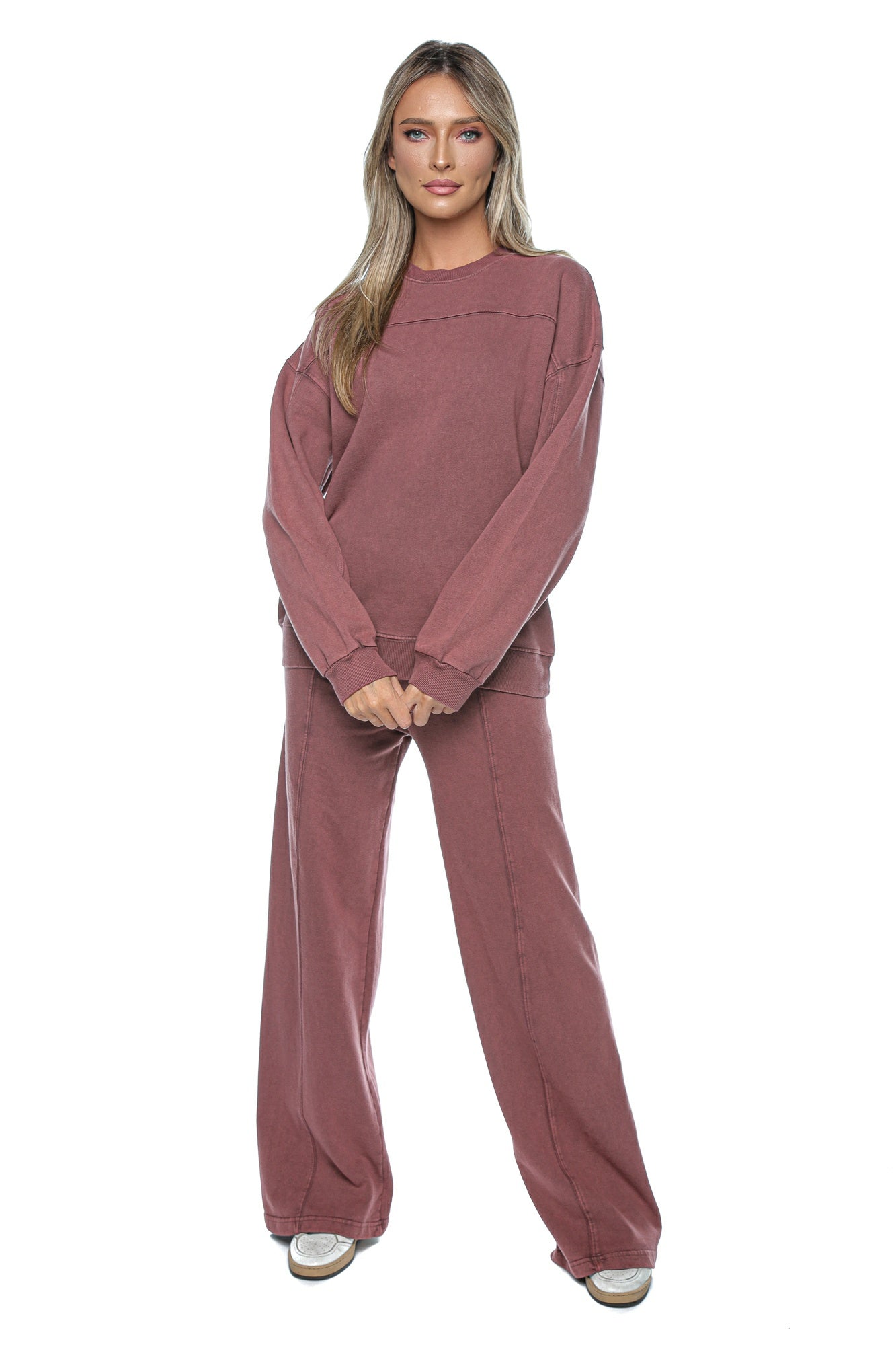 Compleu dama casual cu bluza lejera si pantaloni largi