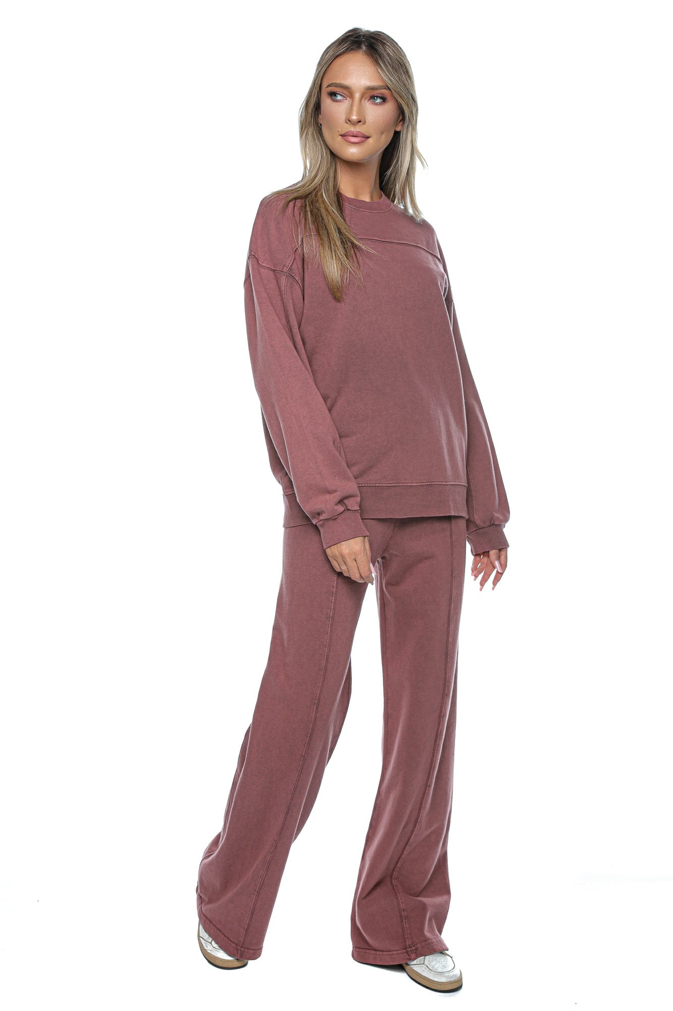 Compleu dama casual cu bluza lejera si pantaloni largi