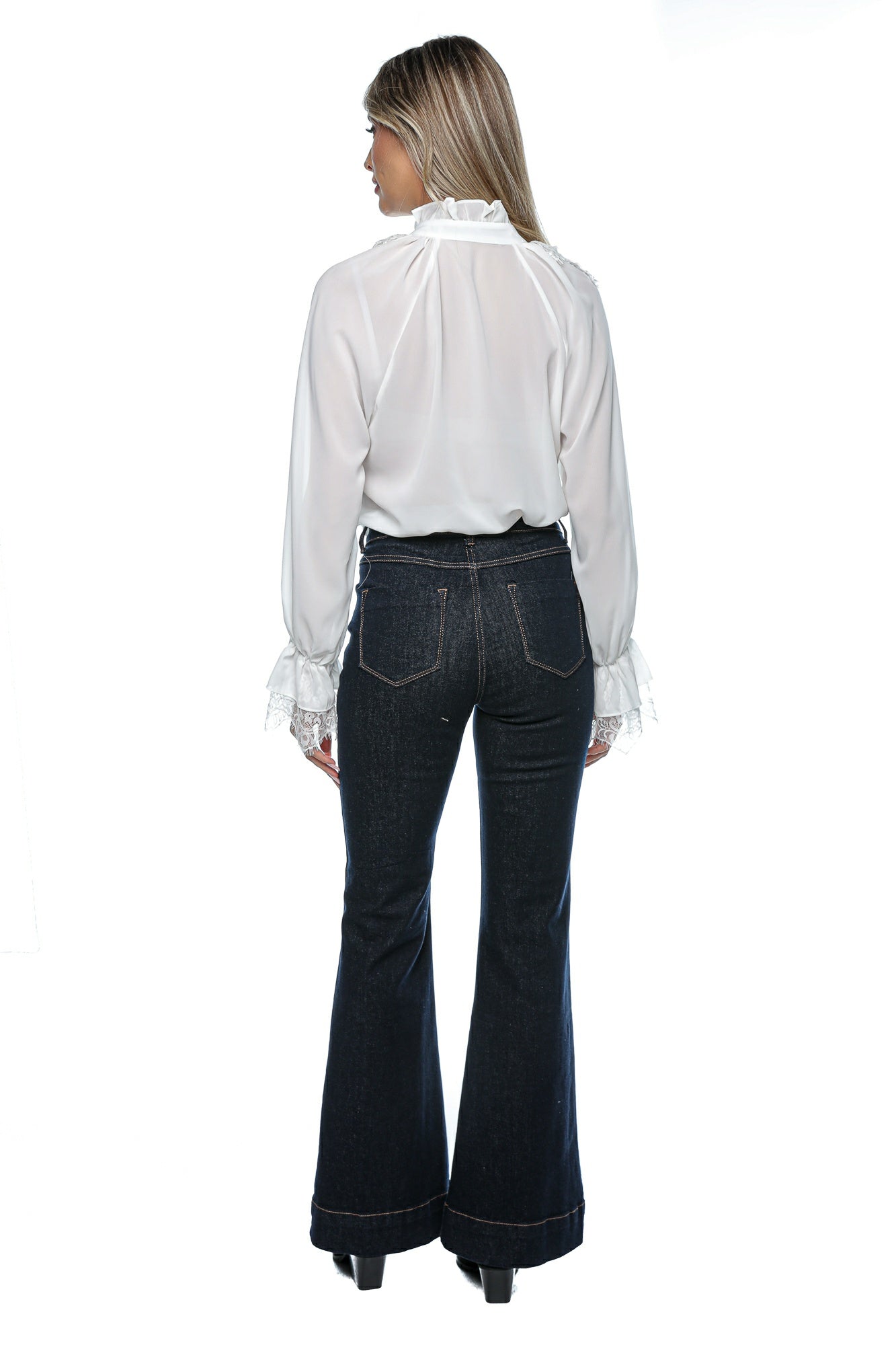 Blugi dama flare evazat clasic talie medie