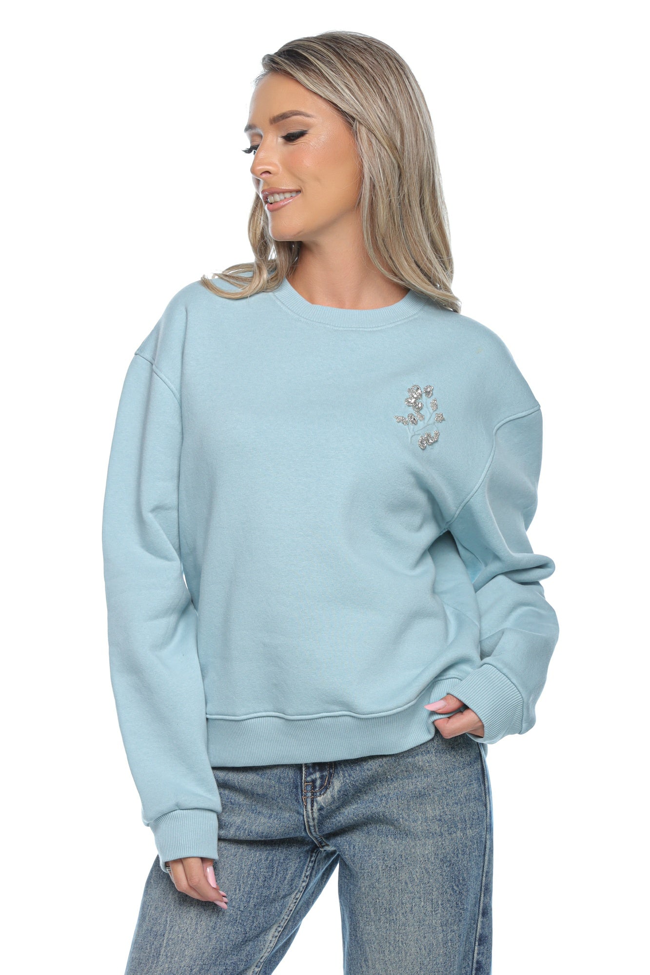 Bluza sport casual cu aplicatie decorativa