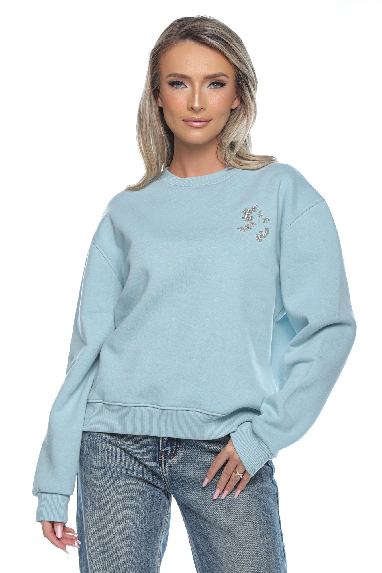 Bluza sport casual cu aplicatie decorativa