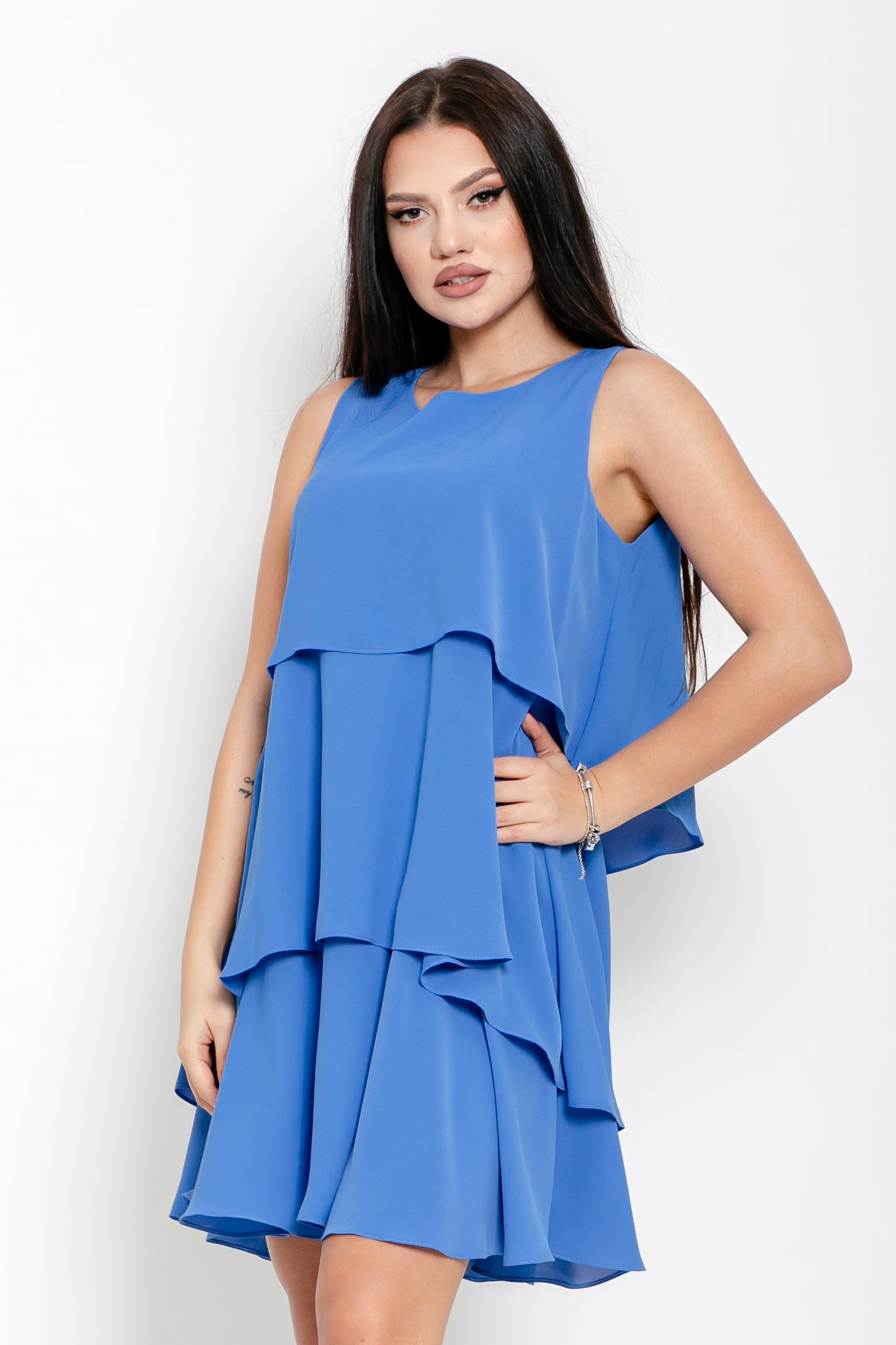 Rochie scurta cu volane