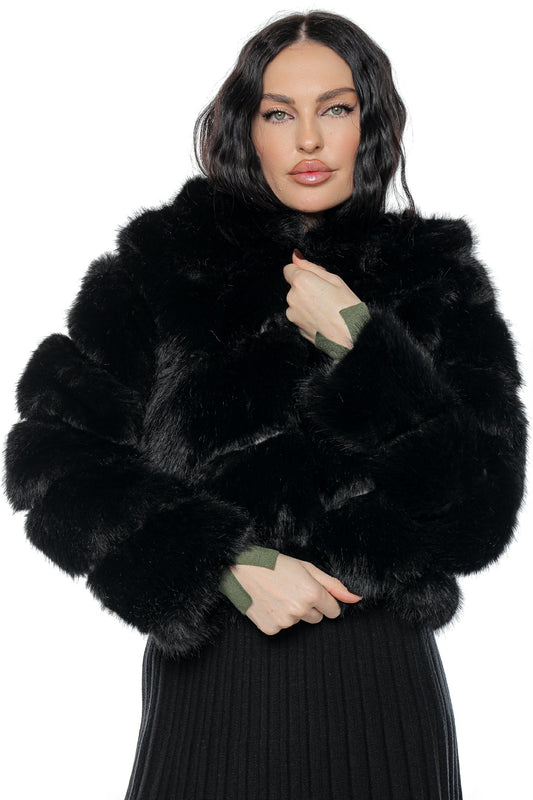 Jacheta dama blana cropp gluga dungi oblice