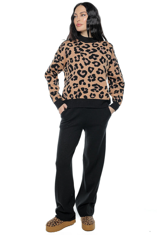 Pulover dama animal print gros