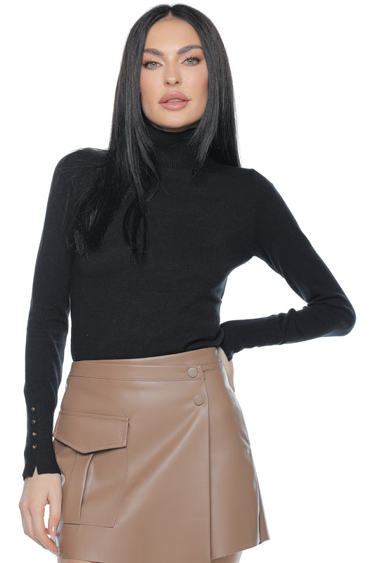 Pulover maleta cu nasturi aurii maneca