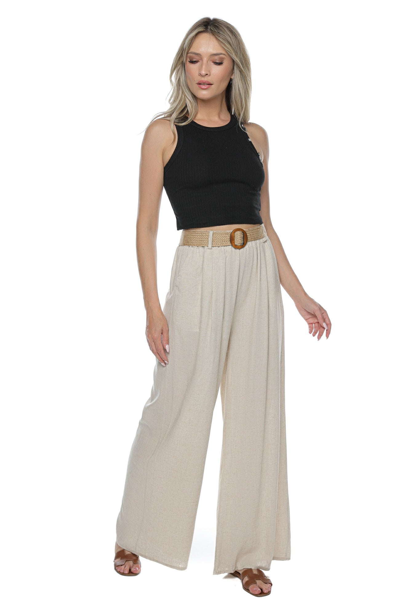 Pantaloni dama in curea sfoara