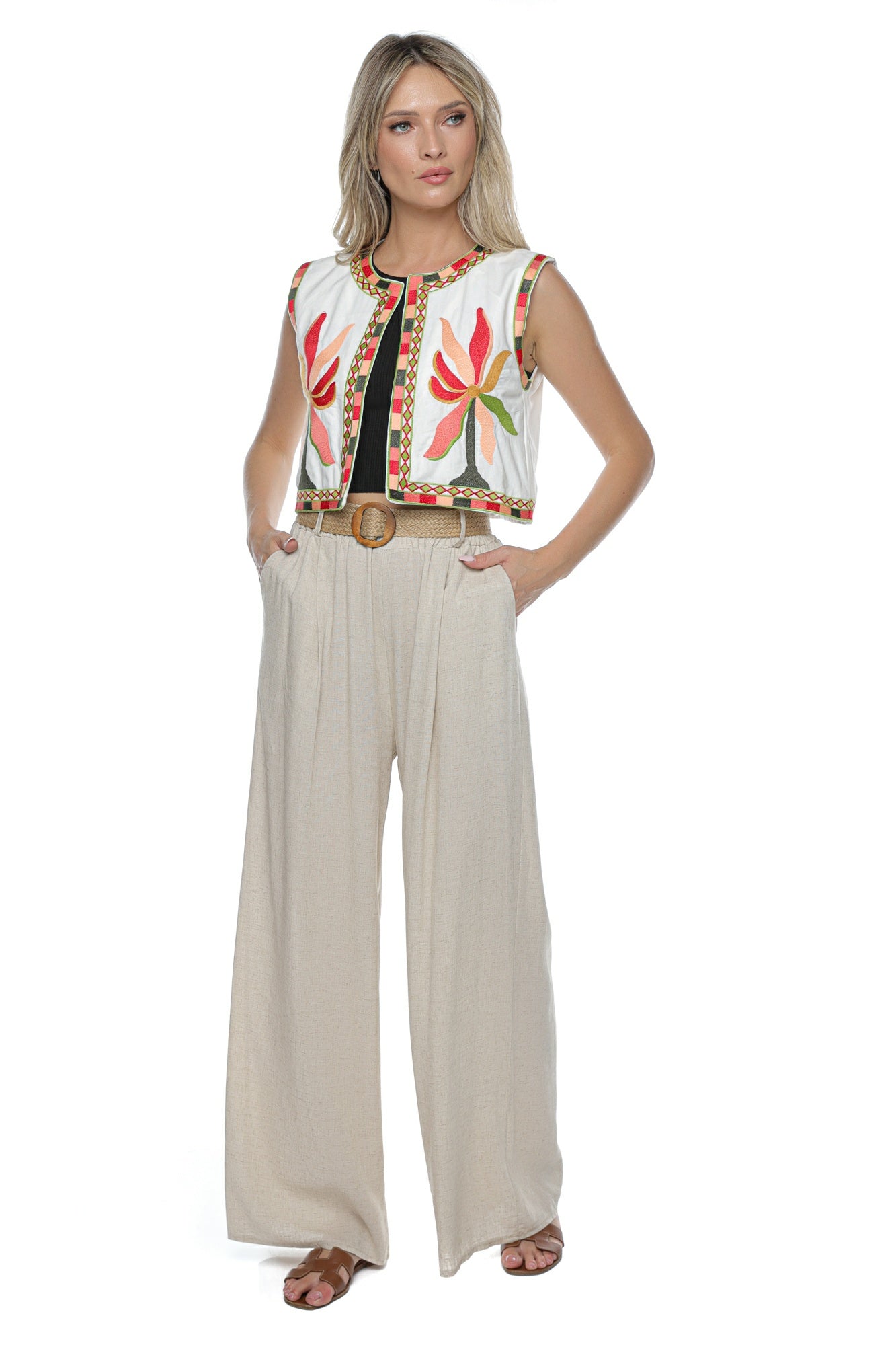 Pantaloni dama in curea sfoara