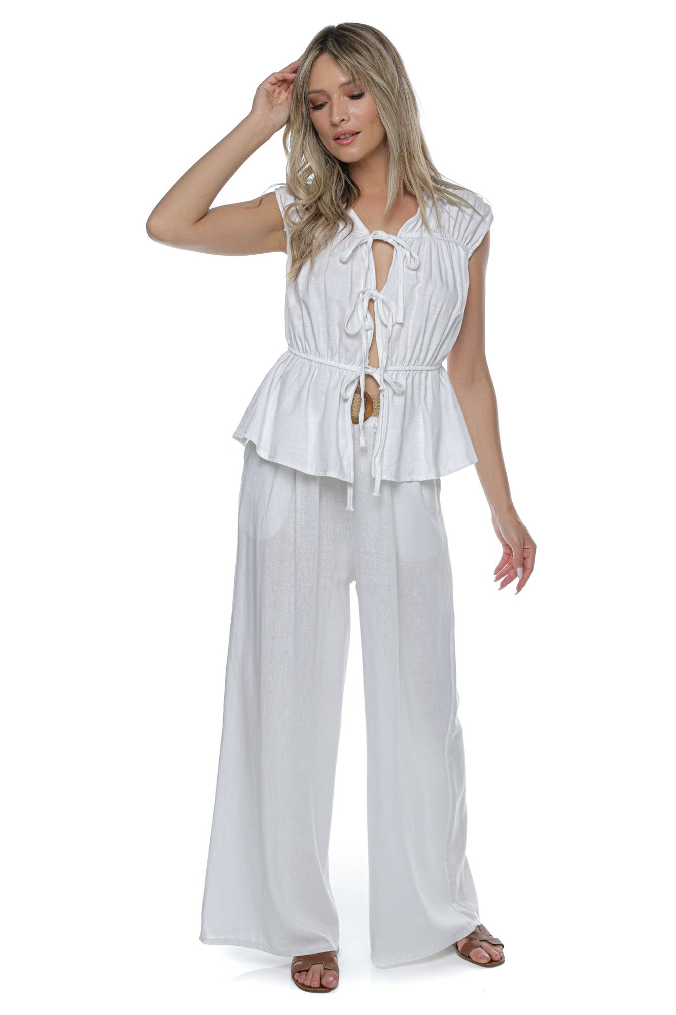 Pantaloni dama in curea sfoara