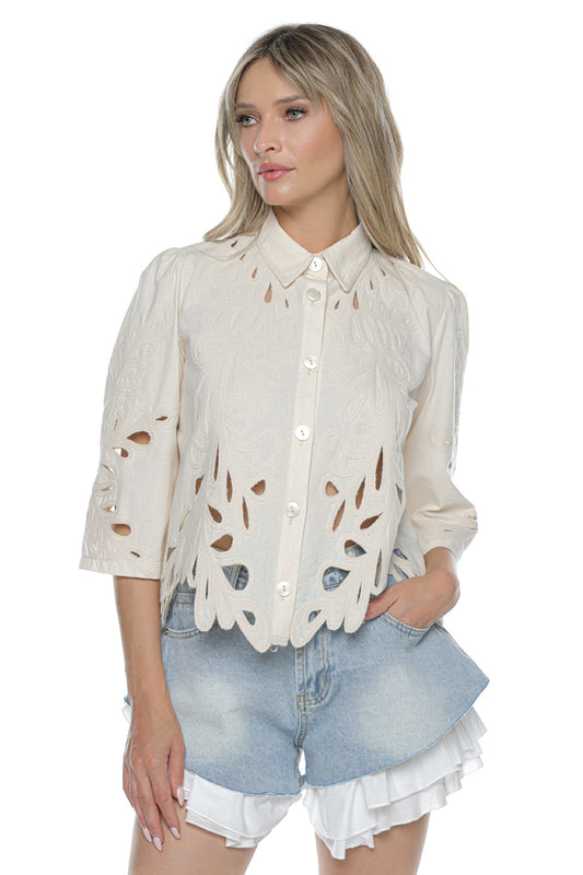 Bluza dama camasa cropp broderie decupata