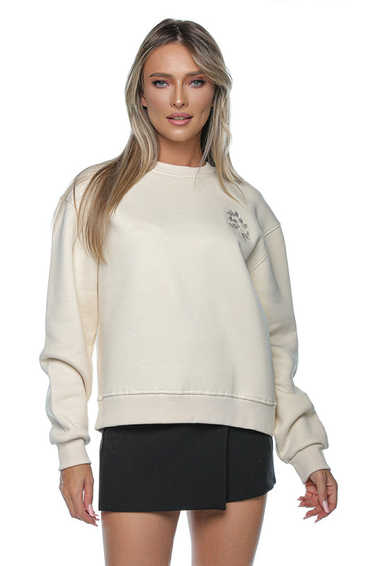 Bluza sport casual cu aplicatie decorativa
