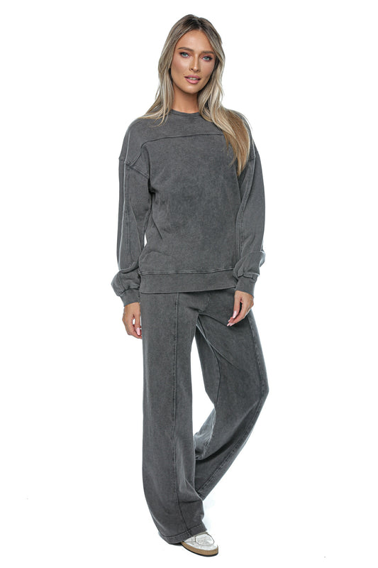 Compleu dama casual cu bluza lejera si pantaloni largi