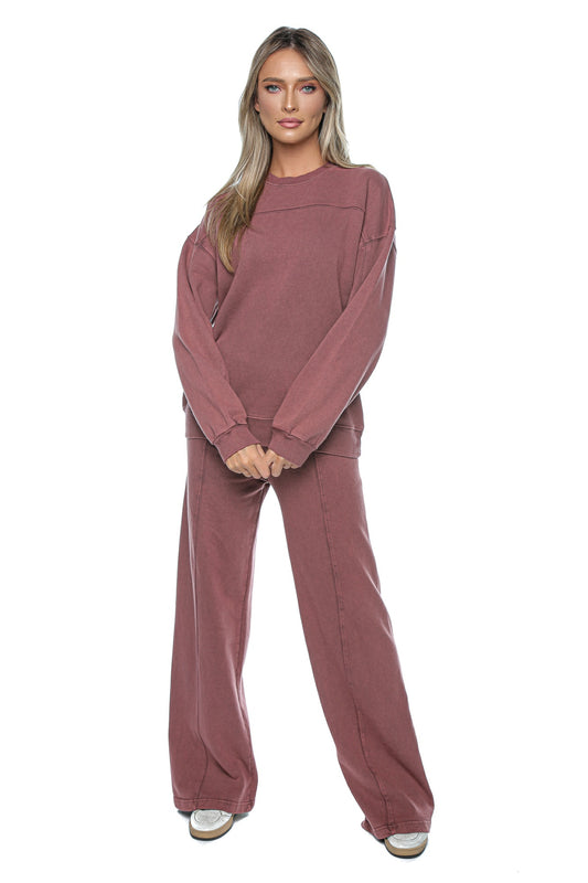 Compleu dama casual cu bluza lejera si pantaloni largi