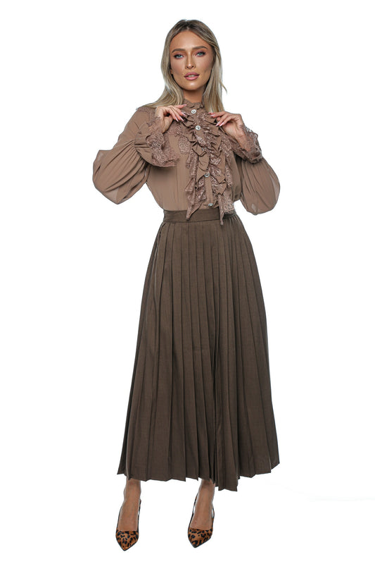 Camasa eleganta volane si dantela
