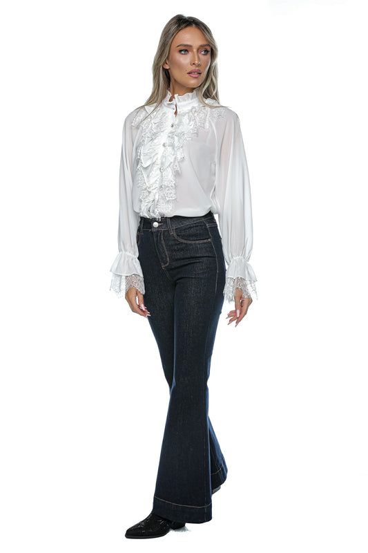 Blugi dama flare evazat clasic talie medie