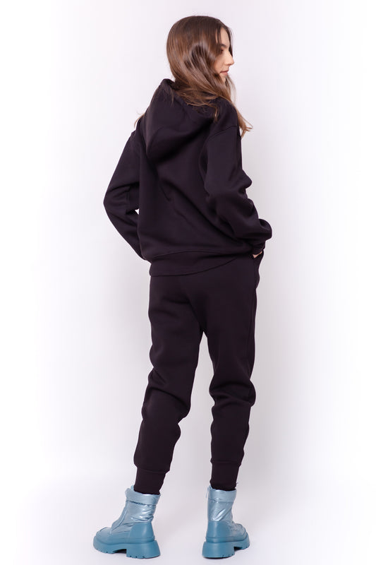 COMPLEU NEGRU JOGGER CU GLUGA
