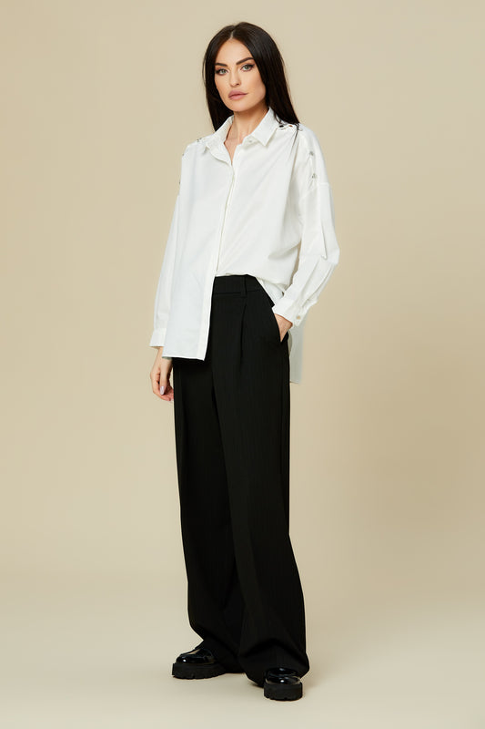 Camasa dama oversize capse argintii umeri