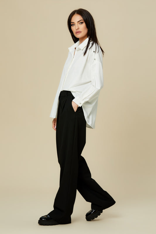Camasa dama oversize capse argintii umeri